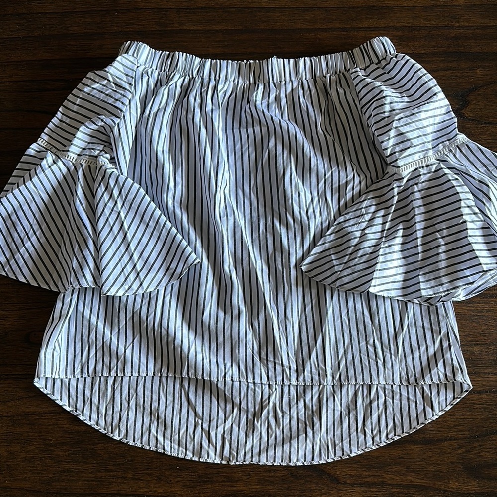 Striped Black and White Women's Blouse